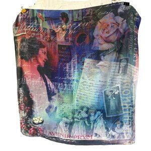 Prym silk Bouton Pression 1920s Mixed Media Print Art Flapper XL Square Muted